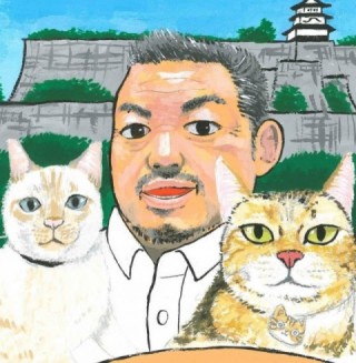 社長と猫のイラスト